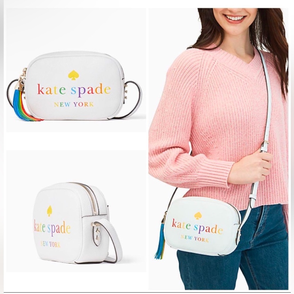 BNWT Kate Spade Kourtney Rainbow Logo Camera Bag
